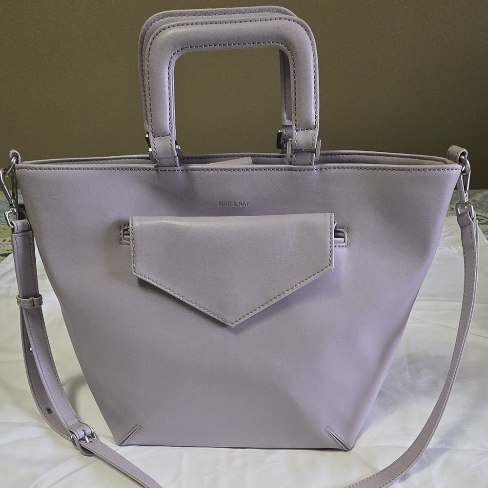 Matt & Nat Soleil Vegan Satchel Tote Light Gray Like New